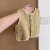 Conjunto casual de otoño para bebé de tres piezas, camisa retro a cuadros de dibujos animados para niños, pantalones, atuendo elegante para niños