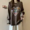 Camisa de Capa Interior de Terciopelo Engrosado para Mujer en Otoño e Invierno Nuevo Estilo Holgada con Efecto Adelgazante Forrada de Polar Cálida de Manga Larga Talla Grande para Mujer