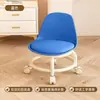 Taburete pequeño para el hogar con ruedas giratorias, taburete redondo bajo, costura de belleza y banco para pedicura, silla de sala de estar, taburete de aprendizaje para niños