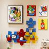 Estantería Divisoria para Entrada de Casa Tablero de Exhibición DIY Colgante de Pared Tablero Perforado sin Taladro Estante de Almacenamiento de Bloques de Construcción de Dibujos Animados