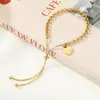 Pulsera Ajustable de Acero de Titanio con Tirador de Corazón Tobillera de Cadena de Perlas Redondas para Mujer Estilo que No se Desvanece Lujo Accesible Pulsera Europea y Americana Elegante