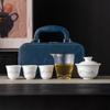 Conjunto de Chá para Viagem, Um Bule, Três Xícaras, Xícara de Chá Kung Fu de Porcelana Branca, Tigela com Tampa, Evento Empresarial da Empresa, Lembrança de Hotel Banco