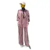 Ropa Femenina Transfronteriza Europea y Americana Verano 2026 Nueva Moda Camisa Rayada Holgada con Solapa Conjunto Casual de Pantalones Largos de Cintura Alta