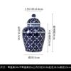 Vaso de Porcelana Azul e Branco Fundo Azul Vaso de Flores Sala de Estar Francesa Entrada Mesa de Centro Adega Estudo Ornamentos Estilo Novo Chinês Arranjo de Flores de Chão