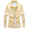 2026 Comercio Exterior Transfronterizo Moda Casual de Primavera y Otoño para Hombre Camisa de Manga Larga de Color Sólido con Cuello Estampado de Moda para Hombre