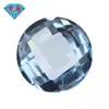 Huagang Gema Redonda 106 # Espinela Azul Claro Doble Cara de Tortuga, Espinela Sintética Azul Claro al por Mayor, Se Puede Montar con Cera.
