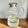 Jarra de Água de Vidro para Uso Doméstico, Bule Resistente a Altas Temperaturas, Conjunto de Jarra de Grande Capacidade para Suco e Água Fria