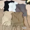 Chaleco Corto con Borlas de Moda Estilo Americano para Mujer con Almohadillas en el Pecho, Corte Ajustado, Top Exterior Corto Adelgazante, Tendencia