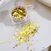 Acessórios de Unhas para Sorte de Ano Novo, Glitter Dourado Luxuoso, Strass Octogonal de Fundo Reto, Efeito Clareador, Decorações de Unhas Usáveis