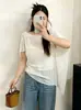 Ropa para Mujer Tallas Grandes con un Estilo Francés Elegante y de Alta Gama, Camiseta de Punto de Manga Corta Falsa de Dos Piezas para Mujer Verano 2026
