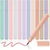 Marcador resaltador transfronterizo nuevo para estudiantes Bolígrafo de color de aspecto alto con caja de color salado-dulce