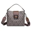 Bolso de Mano Cruzado para Mujer con Estampado de Comercio Exterior Nuevo Modelo 2025 Gran Capacidad Retro Letra Hombro Tote Bolso Cubo