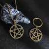 Design Europeu e Americano Personalizado Estrela de Cinco Pontas Geométrico Redondo Pingente Colar Chaveiro Montagem Pingente Roupas Acessórios Versáteis