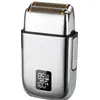 Barbeador Elétrico para Homens, Lâmina para Cabeça Raspada, Tipo Reciprocante, Display Digital, Lavável, Aparador Elétrico, Dispositivo de Clareamento, Metal Transfronteiriço