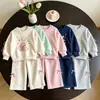 Conjunto de Moletom com Estampa de Coelho e Calça Reta para Meninas e Crianças Pequenas Primavera/Outono Duas Peças Múltiplas Cores Disponíveis Roupas Infantis Dropshipping