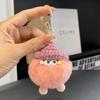 [cubos de feijão pequeno] imitação de pele de coelho rex Coreia do Sul ins feio bonito pequeno carrinho de carvão chaveiro pingente saco pingente presente