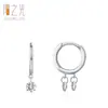 Pendientes Elegantes Pequeños Redondos de Plata de Ley 925 con Borla para Mujer, Moda Estilo Ol, Pendientes de Diseño Personalizado de Alta Gama
