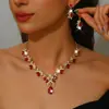 Novos Produtos Transfronteiriços Moda Europeia e Americana Joias de Alto Padrão Gargantilha Floral Exquisita Conjunto de Colar para Noiva de Luxo Acessível