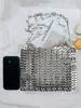 2025 Bolso de Mano de Hierro Tejido a Mano Brillante Plateado de Gama Alta Bolso para Teléfono Móvil Correa Larga para el Hombro Bolso de Hombro Único Cruzado
