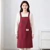 Delantal de algodón para mujer, estilo delgado, adecuado para uso en la cocina, ropa de trabajo de moda, también disponible para hombres, popular entre los influencers, con opción de impresión de logotipo