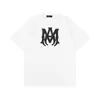 Camiseta de Manga Curta para Casal Amiri Pomba da Paz Tinta Flow Grafite Lettering 230g Série Coleção Estampa Clássica do Logo
