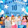 Tela de Fondo para Cumpleaños Número 10 Transfronteriza Banderín Creativo Bandera Fiesta Feliz Cumpleaños Tela Colgante Cortina de Fiesta