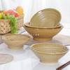 Tigela de Cerâmica Grossa Estilo Chinês para Macarrão de Carneiro Estilo Retrô Louça Doméstica Comercial Tigela de Sopa Cerâmica de Barro Tigela Grande com Alça Tigela Balde