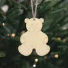 Oso de Madera sin Terminar Forma de Oso Decoraciones DIY Manualidades DIY Etiqueta de Regalo de Navidad Para el Hogar
