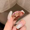 Anillo Abierto Minimalista Redondo de Circonita Transfronterizo Europeo y Americano, Anillo para Dedo Índice Lindo Versátil de Nicho, Joyería de Lujo Ligero de Gama Alta