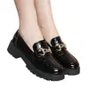 Zapatos de cuero para mujer estilo británico, nuevo modelo otoño 2026, mocasines slip-on de suela gruesa JK japoneses, mocasines franceses con tacón grueso