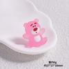 Luminoso rosa morango urso estéreo resina adorável diy jóias acessórios criativo maré jogar desktop pequenos ornamentos atacado