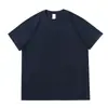 Verão 200g Ombro Regular Algodão Puro Malha Solta Manga Curta Unissex Cor Sólida Gola Redonda Camiseta de Manga Curta para Casal