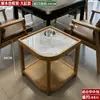 Mesa de Café Mahjong de Gama Alta con Forma de Abanico para Hotel Madera Maciza Placa de Roca Pequeño Estante de Almacenamiento Sala de Ajedrez y Cartas Estante para Agua de Té Especial para Casa de Té Antiescaldado