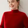 Suéter Base Camada Sete Pontos Malha de Fio Duplo Cashmere Macio de Cem Cores Gola Alta Borda Enrolada Básico Versátil Top Emagrecedor