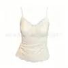 Camisola Original 3002/M051 de Encaje con Puntos, Agradable a la Piel, Cepillado, Sin Costuras, Copas Fijas, Espalda Bonita