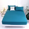 Lençóis de Solteiro Liso Escovado, Lençóis de Cama de Casal Solteiro de Algodão Amigo da Pele, Roupa de Cama Completa Especial Atacado