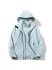 Jaqueta masculina quente com capuz, jaqueta impermeável para atividades ao ar livre na primavera e outono, casaco esportivo casual folgado com design color-blocking