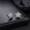 Nuevos pendientes de botón de estrella de cinco puntas con circonita y diamantes completos para hombre, pendientes de lujo ligero con tacto de alta gama, pendientes para mujer, accesorios de moda más vendidos 2026