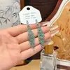 Pendientes de Zirconia con Forma de Gota de Agua Verde Fresca Brillante para Mujer, Estilo de Lujo Ligero a la Moda, Alto Valor Estético, Versátiles y Elegantes, Al por Mayor