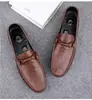 Mocasines de Otoño de Alta Gama para Hombre, Estilo Moderno, Transpirables, Antideslizantes, Mocasines de Cuero Genuino para Hombre, Suela Suave, Superficie Suave, Zapatos Casuales