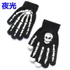 Luvas Halloween Adulto Crânio Garra Fantasma Estampa Fluorescente Luminosa Ciclismo Outdoor Luvas Quentes de Tricô