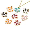 Aleación Multicolor Estilo Lindo Goteo de Aceite Lunares Pez Colgante DIY Collar Pulsera Pendientes Accesorios de Joyería Venta al por Mayor