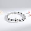 Colar Bracelete Tennis de Linha Única com Zircônia Preta e Branca Micro-Incrustada de Cobre 6mm Acessório Clássico