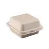Caja de Pulpa de Papel Desechable para Hamburguesa Personalizable Ecológica Biodegradable Soporta Impresión Caja para Hamburguesa de 4 pulgadas 6 pulgadas Grado Alimenticio