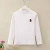 Niñas Niños Polar Cuello Semi-Alto Capa Base Superior Ropa Infantil Invierno Estilo Coreano Ropa Interior Cálida Estampado Lindo Top de Manga Larga