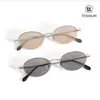 Gafas de Sol Semi-Rimadas de Titanio Puro 52 Montura Ovalada PJ75184 Estilo Old Money para Mujer Gafas de Sol con Protección UV MM98724 Modernas