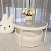 Janela de Canto de Vidro Estilo Japonês Mesa Pequena Mesa de Centro Mesa de Chá Tatami Quarto Sentar no Chão Mesa Baixa Mesa Redonda Kang Simples Moderna