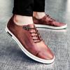 2025 Outono Transmissão ao Vivo Novos Sapatos Masculinos Sapatos Casuais Modernos Versáteis de Cadarço Sapatos de Couro Casuais para Dirigir Sapatos Masculinos Rasos