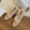 Zapatos Mary Jane de Felpa con Tacón Grueso Estilo Francés Chuyuji para Mujer 2026 Nuevos Zapatos Peludos de Otoño Invierno para la Noche