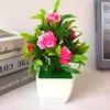 Suministro Directo de Fábrica 17 Piñas Pequeñas de Pino Lirio Rosa Set de Plantas Pequeñas en Maceta Flor Artificial Potted Planta Artificial Venta al por Mayor